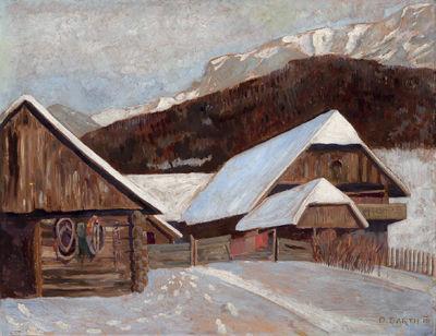 Otto Barth Farmhouse in winter china oil painting image